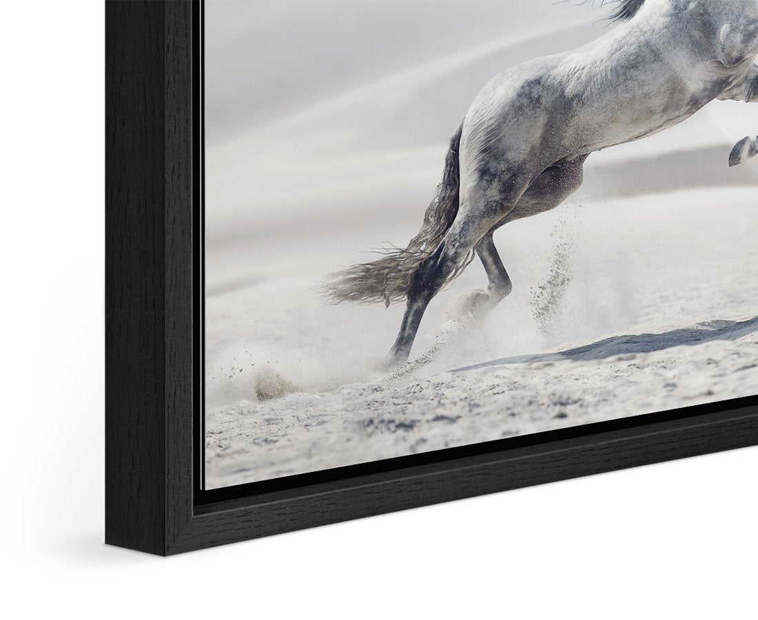 Caisse américaine noir mat — détail du support, atelier WhiteWall
